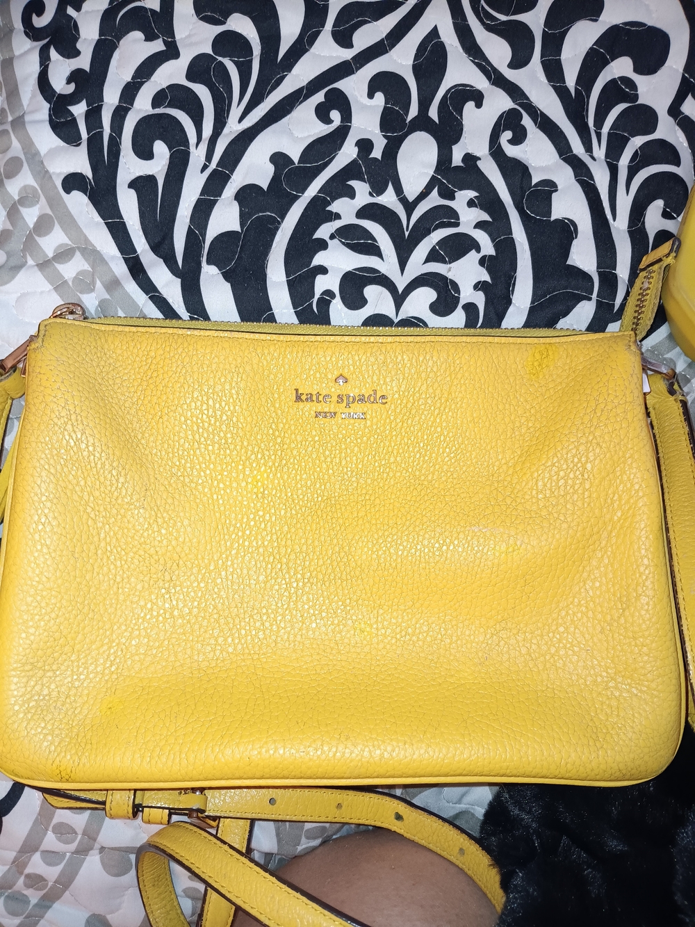 kate spade Yellow Leather Preloved Crossbody Bag. Fair Condition.